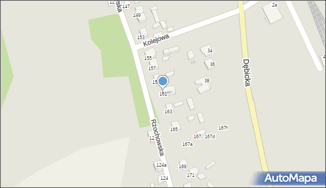 Mielec, Rzochowska, 161, mapa Mielca