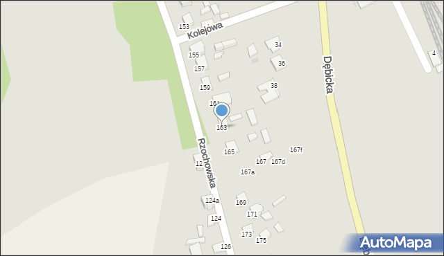 Mielec, Rzochowska, 163, mapa Mielca