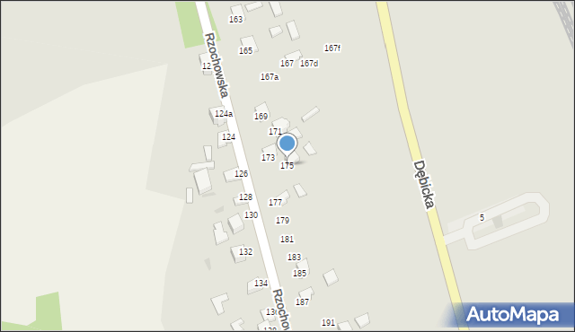 Mielec, Rzochowska, 175, mapa Mielca