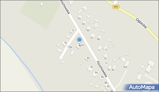 Mielec, Rzochowska, 78, mapa Mielca