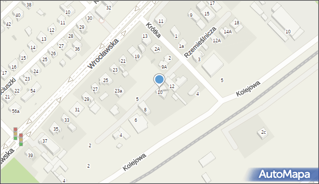 Mirków, Rzemieślnicza, 10, mapa Mirków