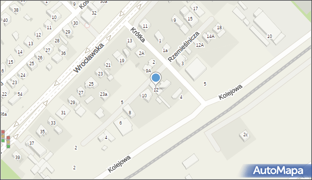 Mirków, Rzemieślnicza, 12, mapa Mirków