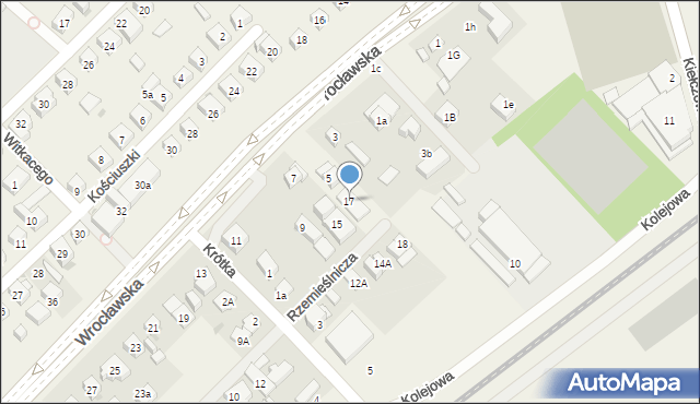 Mirków, Rzemieślnicza, 17, mapa Mirków