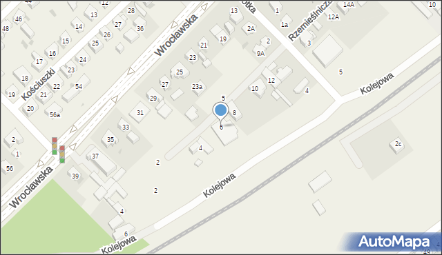 Mirków, Rzemieślnicza, 6, mapa Mirków