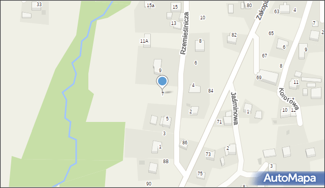 Mogilany, Rzemieślnicza, 7, mapa Mogilany