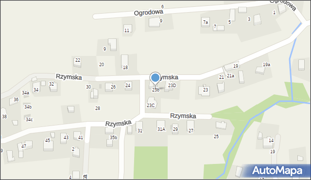 Mogilany, Rzymska, 23b, mapa Mogilany