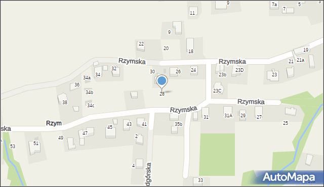 Mogilany, Rzymska, 28, mapa Mogilany