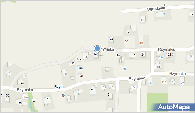 Mogilany, Rzymska, 32b, mapa Mogilany