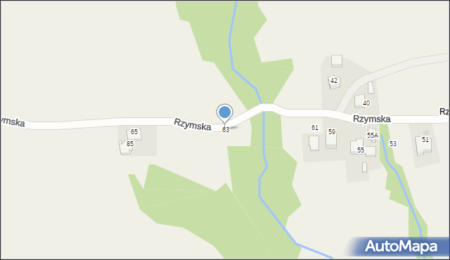 Mogilany, Rzymska, 63, mapa Mogilany