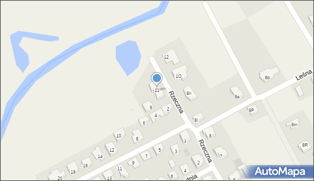 Mosty, Rzeczna, 11, mapa Mosty