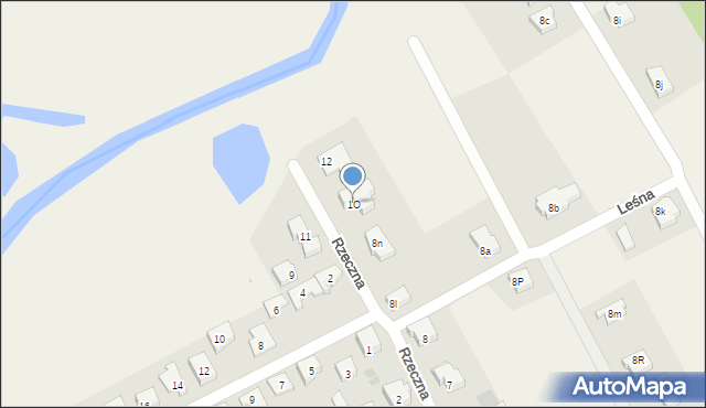 Mosty, Rzeczna, 1O, mapa Mosty