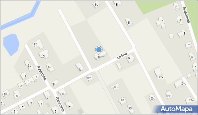 Mosty, Rzeczna, 8b, mapa Mosty
