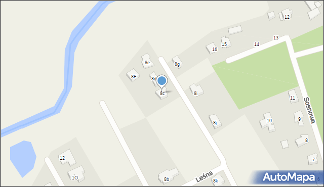 Mosty, Rzeczna, 8c, mapa Mosty