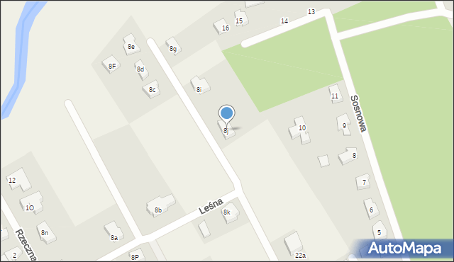 Mosty, Rzeczna, 8j, mapa Mosty