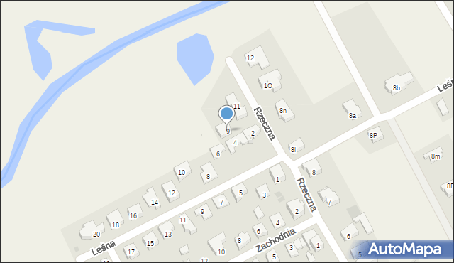 Mosty, Rzeczna, 9, mapa Mosty