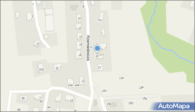 Mścice, Rzemieślnicza, 11, mapa Mścice