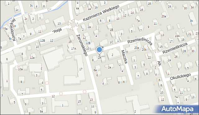 Myślenice, Rzemieślnicza, 2A, mapa Myślenice