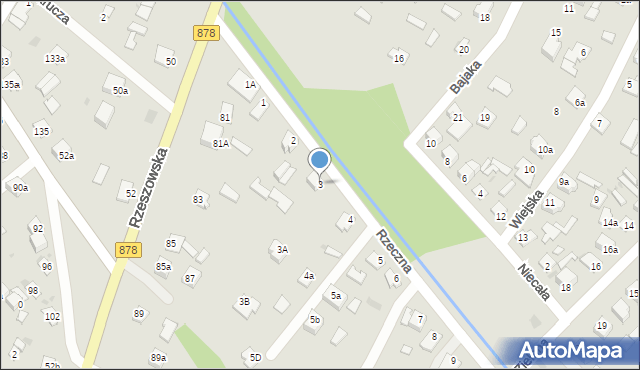 Nisko, Rzeczna, 3, mapa Nisko