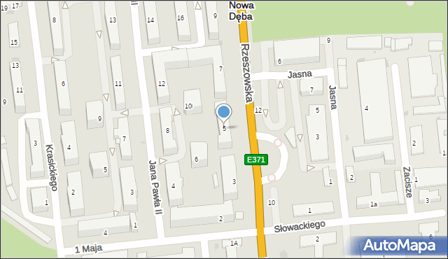 Nowa Dęba, Rzeszowska, 5, mapa Nowa Dęba