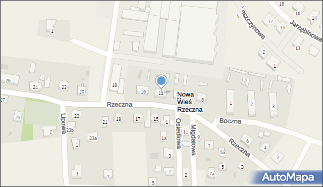 Nowa Wieś Rzeczna, Rzeczna, 14, mapa Nowa Wieś Rzeczna