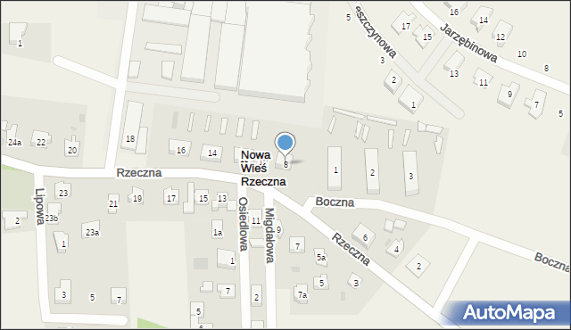 Nowa Wieś Rzeczna, Rzeczna, 8, mapa Nowa Wieś Rzeczna