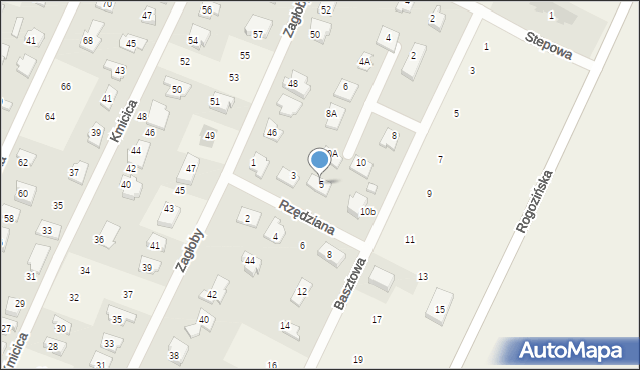 Nowe Gulczewo, Rzędziana, 5, mapa Nowe Gulczewo