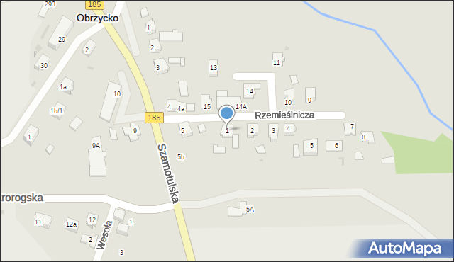 Obrzycko, Rzemieślnicza, 1, mapa Obrzycko
