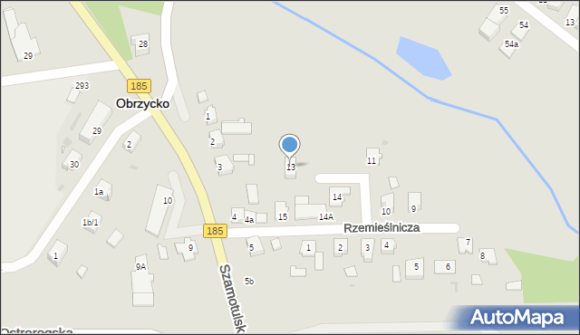 Obrzycko, Rzemieślnicza, 13, mapa Obrzycko