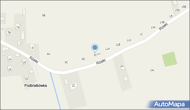 Odrzykoń, Rzeki, 11, mapa Odrzykoń