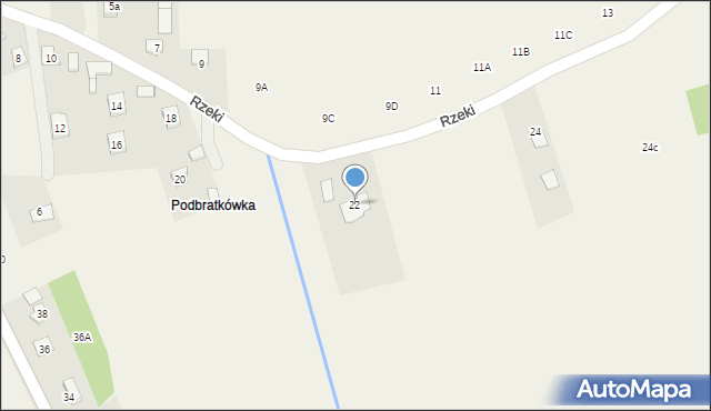 Odrzykoń, Rzeki, 22, mapa Odrzykoń