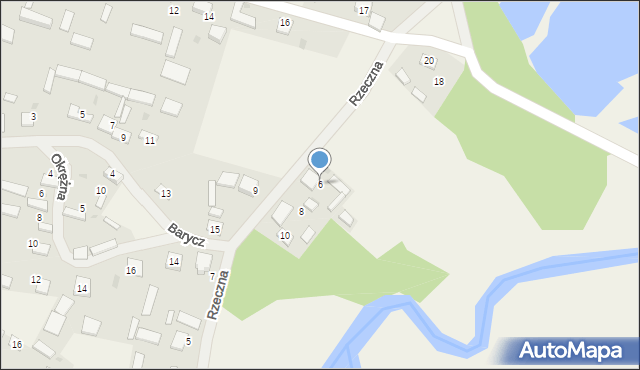 Okołowice, Rzeczna, 6, mapa Okołowice