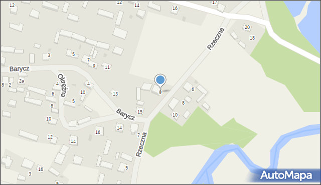 Okołowice, Rzeczna, 9, mapa Okołowice