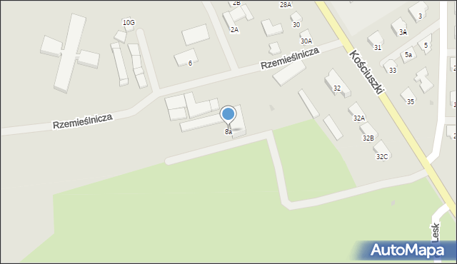 Olecko, Rzemieślnicza, 8a, mapa Olecko