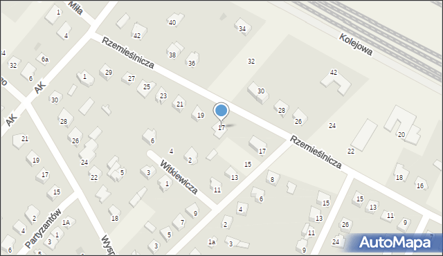 Olszewo-Borki, Rzemieślnicza, 17, mapa Olszewo-Borki