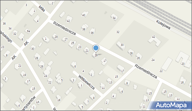 Olszewo-Borki, Rzemieślnicza, 19, mapa Olszewo-Borki