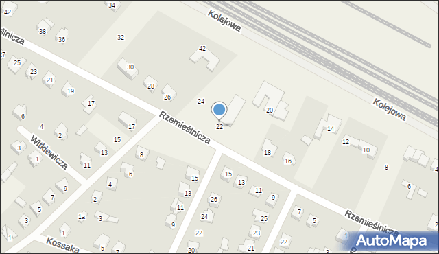 Olszewo-Borki, Rzemieślnicza, 22, mapa Olszewo-Borki