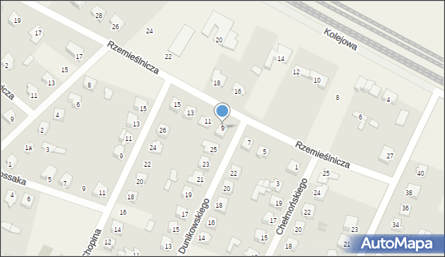 Olszewo-Borki, Rzemieślnicza, 9, mapa Olszewo-Borki