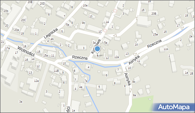 Olszyna, Rzeczna, 5, mapa Olszyna