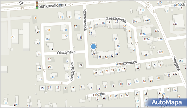 Opole, Rzeszowska, 26, mapa Opola