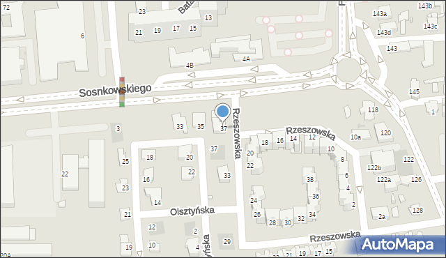 Opole, Rzeszowska, 37, mapa Opola