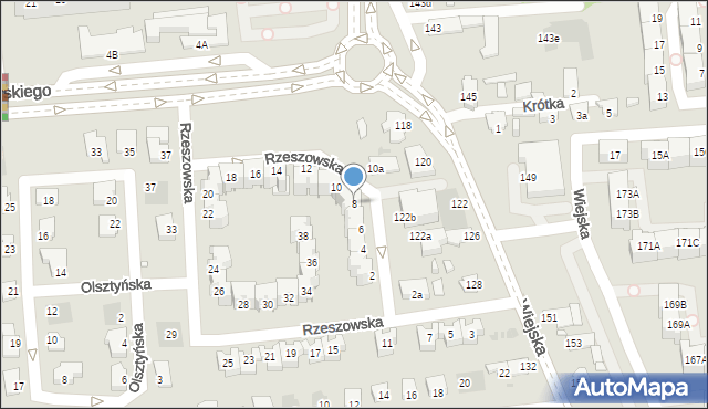 Opole, Rzeszowska, 8, mapa Opola