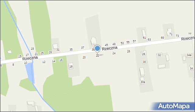 Orońsko, Rzeczna, 22, mapa Orońsko