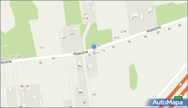 Orońsko, Rzeczna, 72, mapa Orońsko