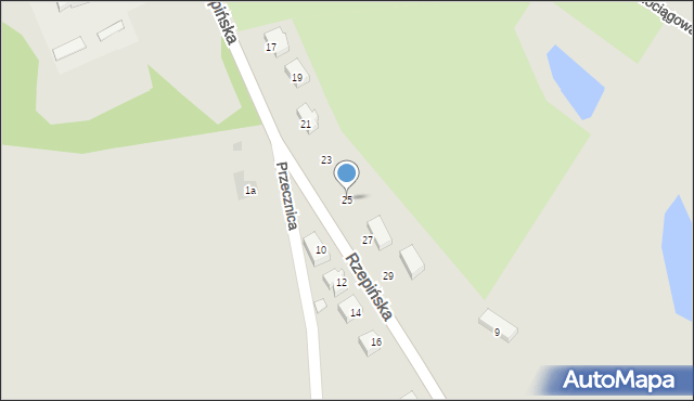 Ośno Lubuskie, Rzepińska, 25, mapa Ośno Lubuskie