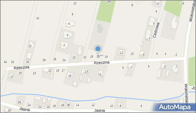 Ostrówek, Rzeczna, 16, mapa Ostrówek