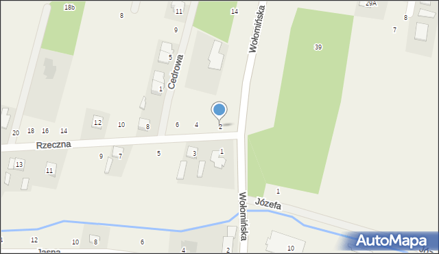 Ostrówek, Rzeczna, 2, mapa Ostrówek