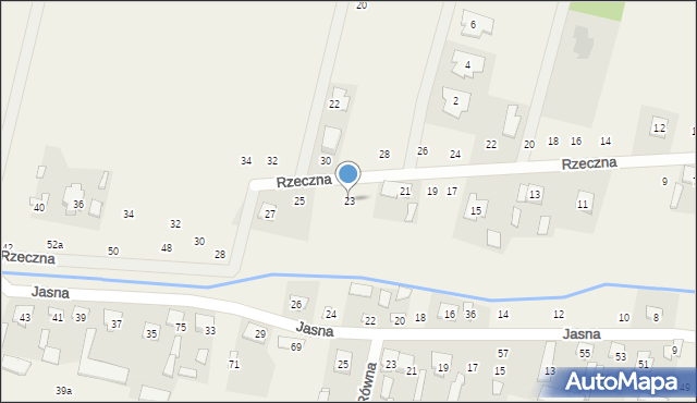 Ostrówek, Rzeczna, 23, mapa Ostrówek