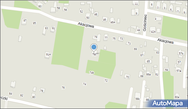 Ostrowiec Świętokrzyski, Rzeczki, 74c, mapa Ostrowiec Świętokrzyski