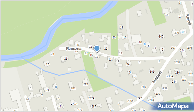 Otwock, Rzeczna, 13A, mapa Otwock