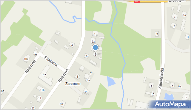 Parszów, Rzeczna, 5, mapa Parszów